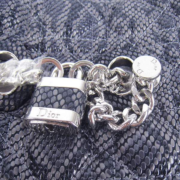 Christian Dior 1885 Snake Grain Leather Handbag-Gray - Click Image to Close